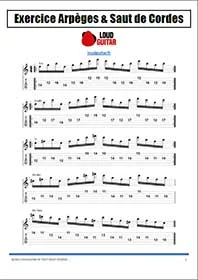 Tablature PDF  exercice arpèges guitare