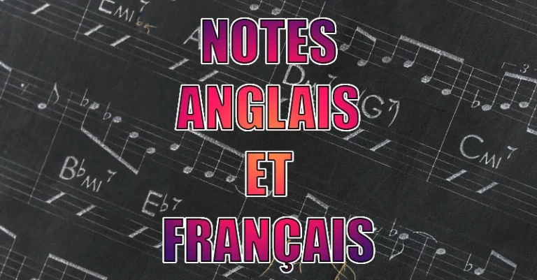 Notes de musique en anglais et français loudguitar.fr